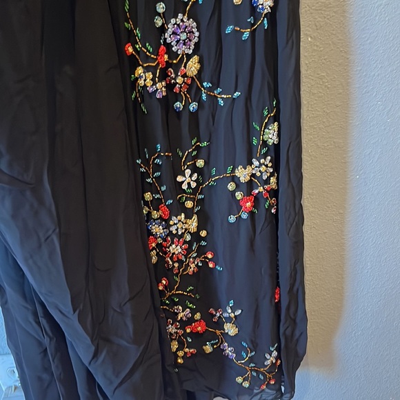 Ieena for Mac Duggal FAUX WRAP MULTI COLORED BEADED FLORAL GOWN NWT 26530 - Picture 11 of 17